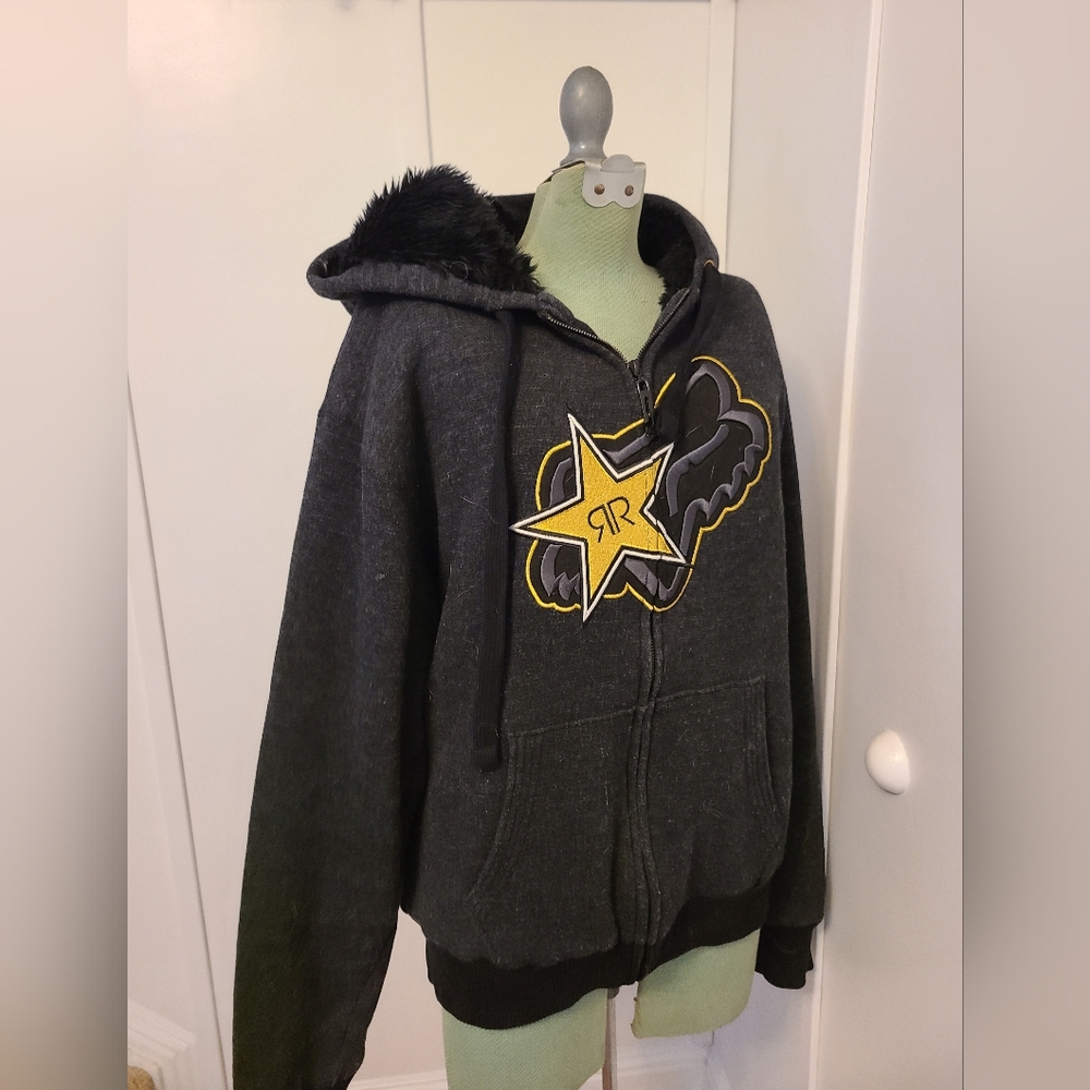 Fox brand faux fur lined sweater